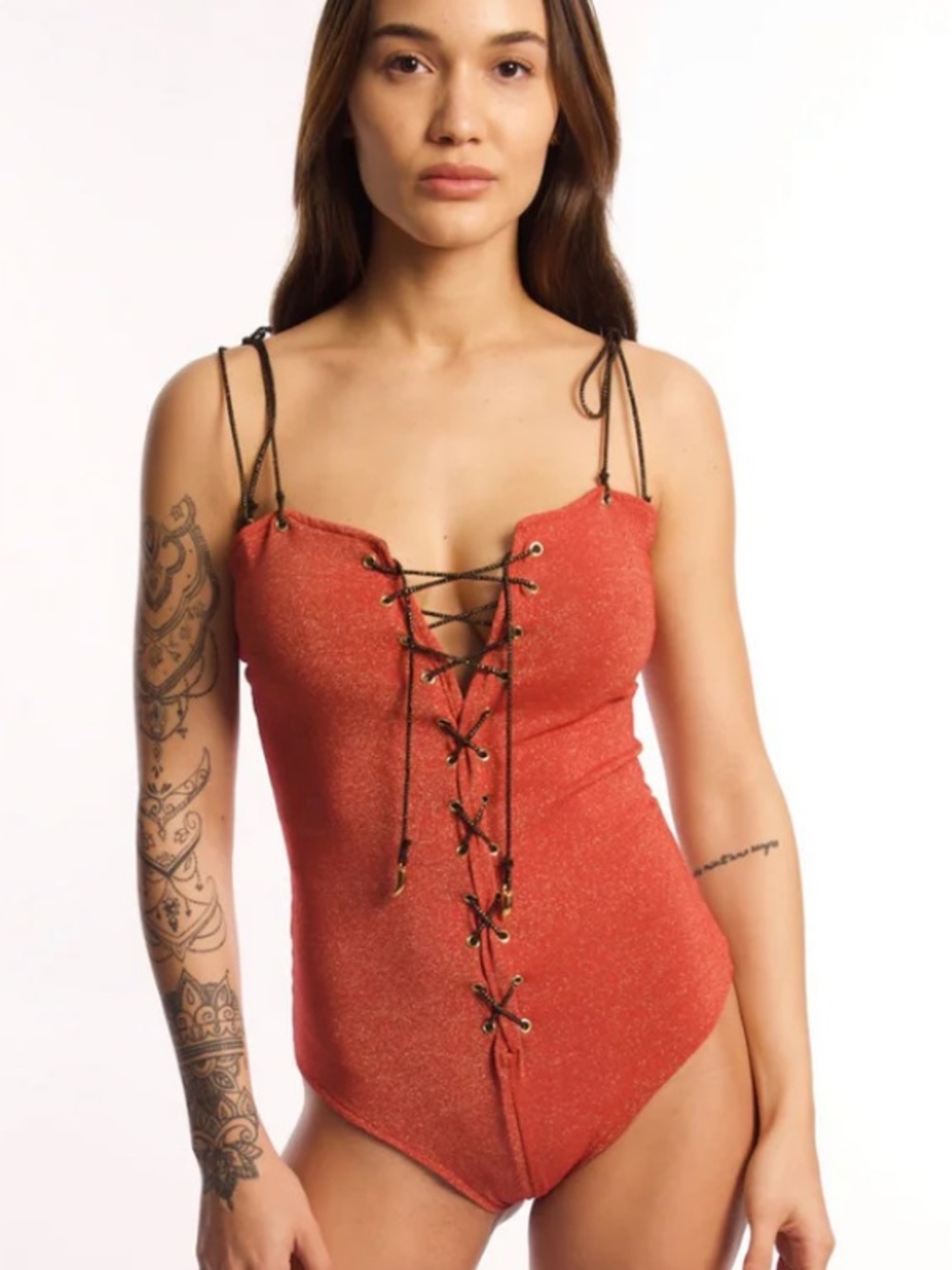 JYORK The Label Sienna Reversible Lace Up One Piece Swimsuit XS